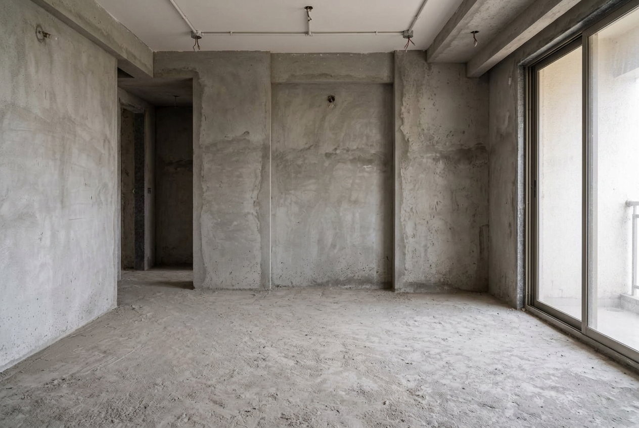 Bare shell apartment before interior work